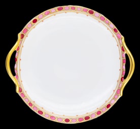 Robert Haviland & C. Parlon, Syracuse Fuschia, Round cake dish with handle