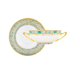 Robert Haviland & C. Parlon, Syracuse Turquoise, Cream soup bowl & saucer
