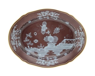 Ginori 1735, Oriente Italiano Castagna & Meringa, Oval platter