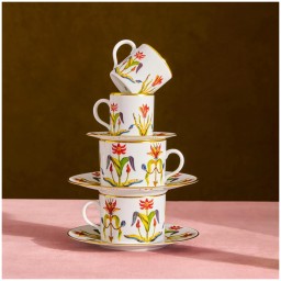 L'Objet, Grand Tour, Set of 6 espresso cups and saucers