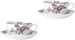 Bernardaud, Albertine prune, Set of 2 tea cups and saucers