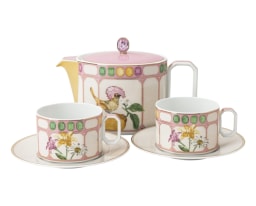 Rosenthal, Swarovski Idyllia, Teapot set with 2 tea cups and saucers