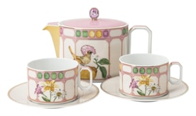 Rosenthal, Swarovski Idyllia, Teapot set with 2 tea cups and saucers