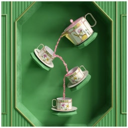 Rosenthal, Swarovski Idyllia, Teapot set with 2 tea cups and saucers
