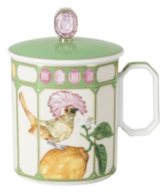 Rosenthal, Swarovski Idyllia, Mug with lid, flycatcher green
