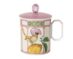 Rosenthal, Swarovski Idyllia, Mug with lid, flycatcher pink
