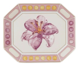 Rosenthal, Swarovski Idyllia, Dish 15 cm, pink lily