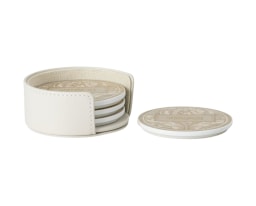 Versace, Barocco Beige, Set of 4 porcelain coasters