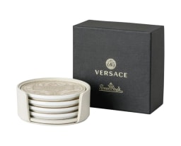 Versace, Barocco Beige, Set of 4 porcelain coasters