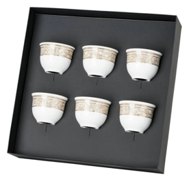 Versace, Barocco Beige, Set of 6 small mugs without handle
