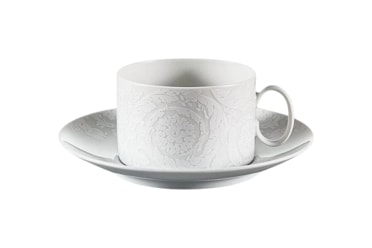 Versace, Barocco '92 Bianco, Tea cup & saucer