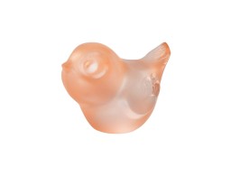 Lalique, Air Piou-Piou, Bird sculpture, head up, coral