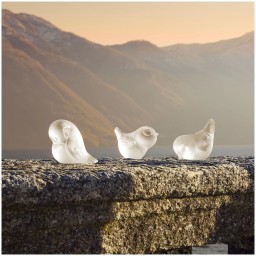 Lalique, Air Piou-Piou, Bird sculpture, wing up, clear