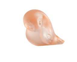 Lalique, Air Piou-Piou, Bird sculpture, wing up, coral