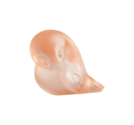 Lalique, Air Piou-Piou, Bird sculpture, wing up, coral