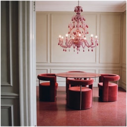 Venini, Art Light, Diamantei chandelier, amethyst and red
