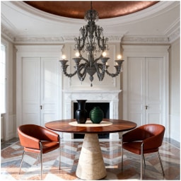 Venini, Art Light, Diamantei chandelier, gold leaf and grey