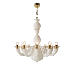 Venini, Art Light, Gio Ponti chandelier, white