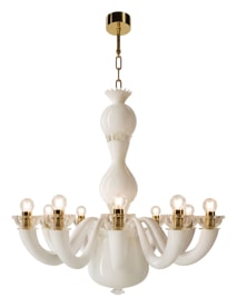 Venini, Art Light, Gio Ponti chandelier, white