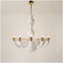 Venini, Art Light, Gio Ponti chandelier, white