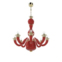 Venini, Art Light, Gio Ponti chandelier, coral