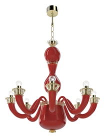 Venini, Art Light, Gio Ponti chandelier, coral