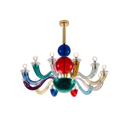 Venini, Art Light, Gio Ponti chandelier, multicolor