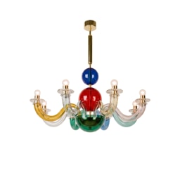 Venini, Art Light, Gio Ponti chandelier, multicolor