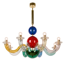 Venini, Art Light, Gio Ponti chandelier, multicolor