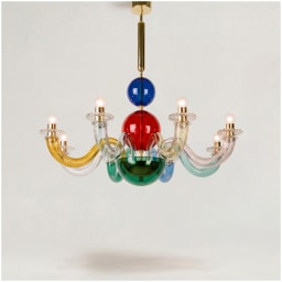 Venini, Art Light, Gio Ponti chandelier, multicolor