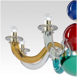 Venini, Art Light, Gio Ponti chandelier, multicolor