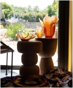 Daum, Tulipe vases, Amber vase, small