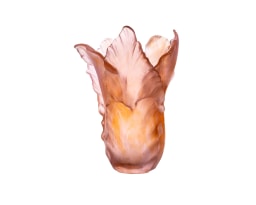 Daum, Tulipe vases, Amber pink magnum vase