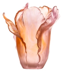 Daum, Tulipe vases, Amber pink vase, large