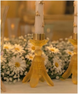 Daum, Or d'Abeille, Candle holder and taper candle
