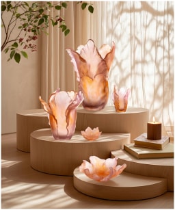 Daum, Tulipe bowls, Amber pink bowl, small