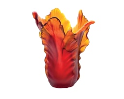 Daum, Tulipe vases, Dark amber magnum vase