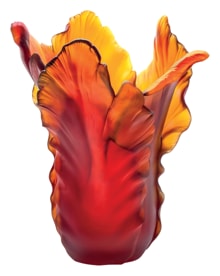 Daum, Tulipe vases, Dark amber magnum vase