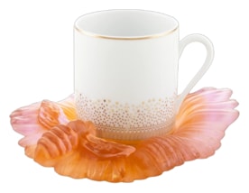 Daum, Or d'Abeille Tableware, Coffee cup and crystal saucer