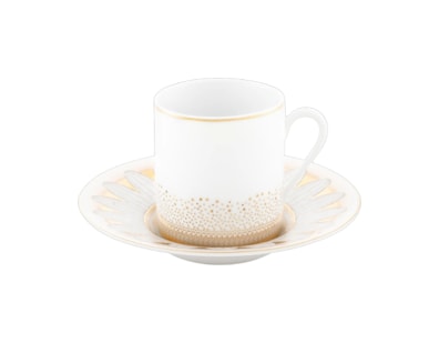Daum, Or d'Abeille Tableware, Set of 2 coffee cups and saucers