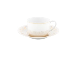 Daum, Or d'Abeille Tableware, Set of 2 tea cups and saucers