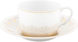 Daum, Or d'Abeille Tableware, Set of 2 tea cups and saucers