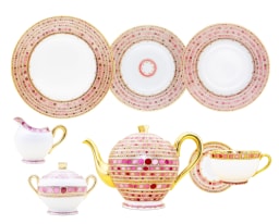 Robert Haviland & C. Parlon Syracuse Fuschia Essential set for 6 persons