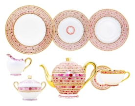 Robert Haviland & C. Parlon Syracuse Fuschia Essential set for 6 persons