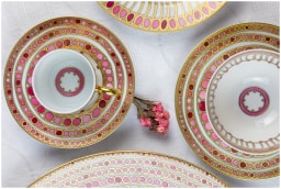 Robert Haviland & C. Parlon Syracuse Fuschia Essential set for 6 persons