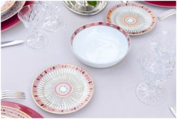 Robert Haviland & C. Parlon Syracuse Fuschia Essential set for 6 persons