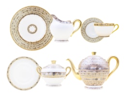 Robert Haviland & C. Parlon Syracuse Taupe Breakfast set for 6 persons