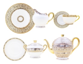 Robert Haviland & C. Parlon Syracuse Taupe Breakfast set for 6 persons
