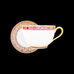 Robert Haviland & C. Parlon Syracuse Fuschia Breakfast set for 6 persons