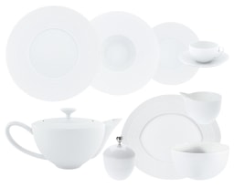 J.L Coquet, Hémisphère White Satin, Essential set for 6 persons